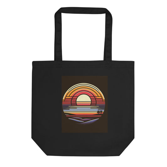 Retro Sunset Eco Tote Bag - Readable Apparel