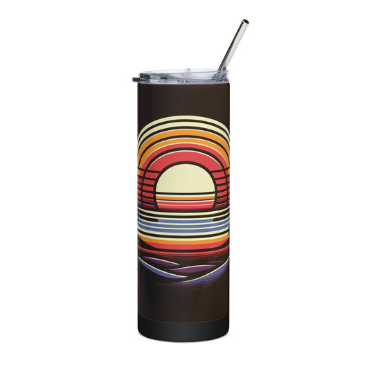 Retro Sunset Stainless steel tumbler - Readable Apparel