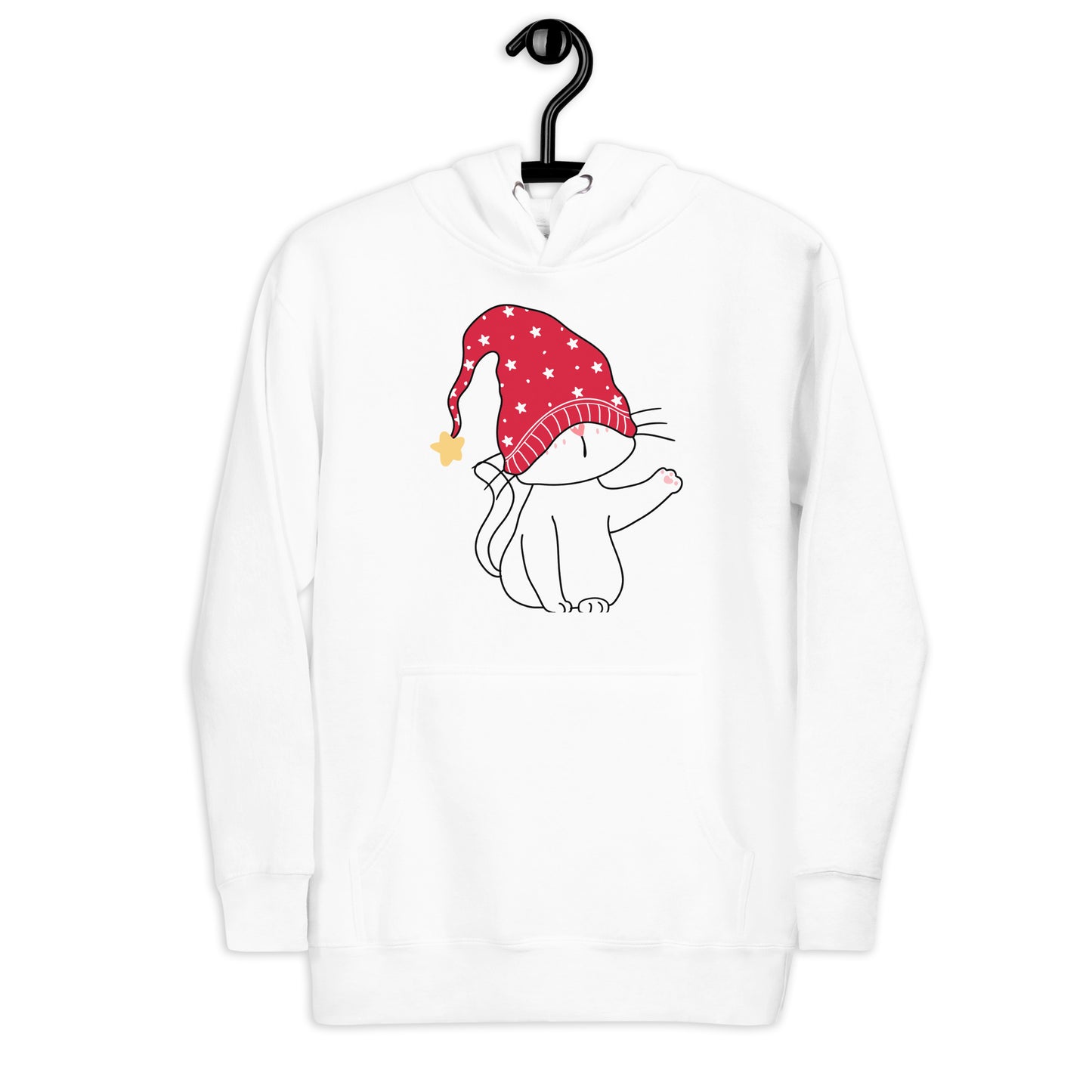 Cat Xmas Hat Unisex Hoodie - Readable Apparel